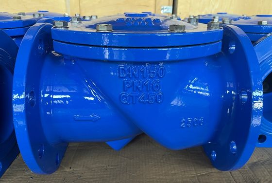 BS5153 45 Degree Rubber Seat Cast Iron Check Valve